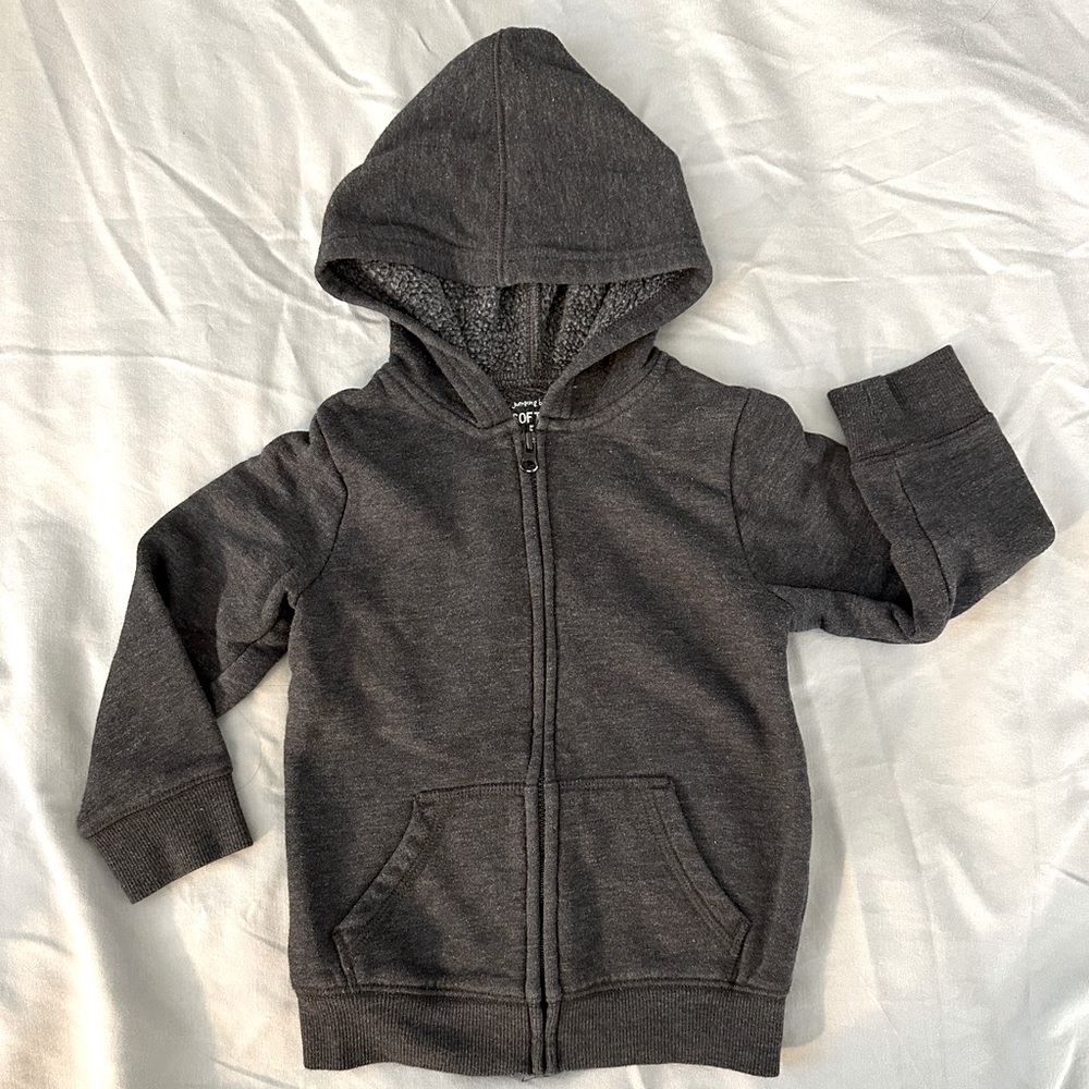 🟢 3/$15 Baby/Toddler Charcoal Grey Zip Up Hoodie